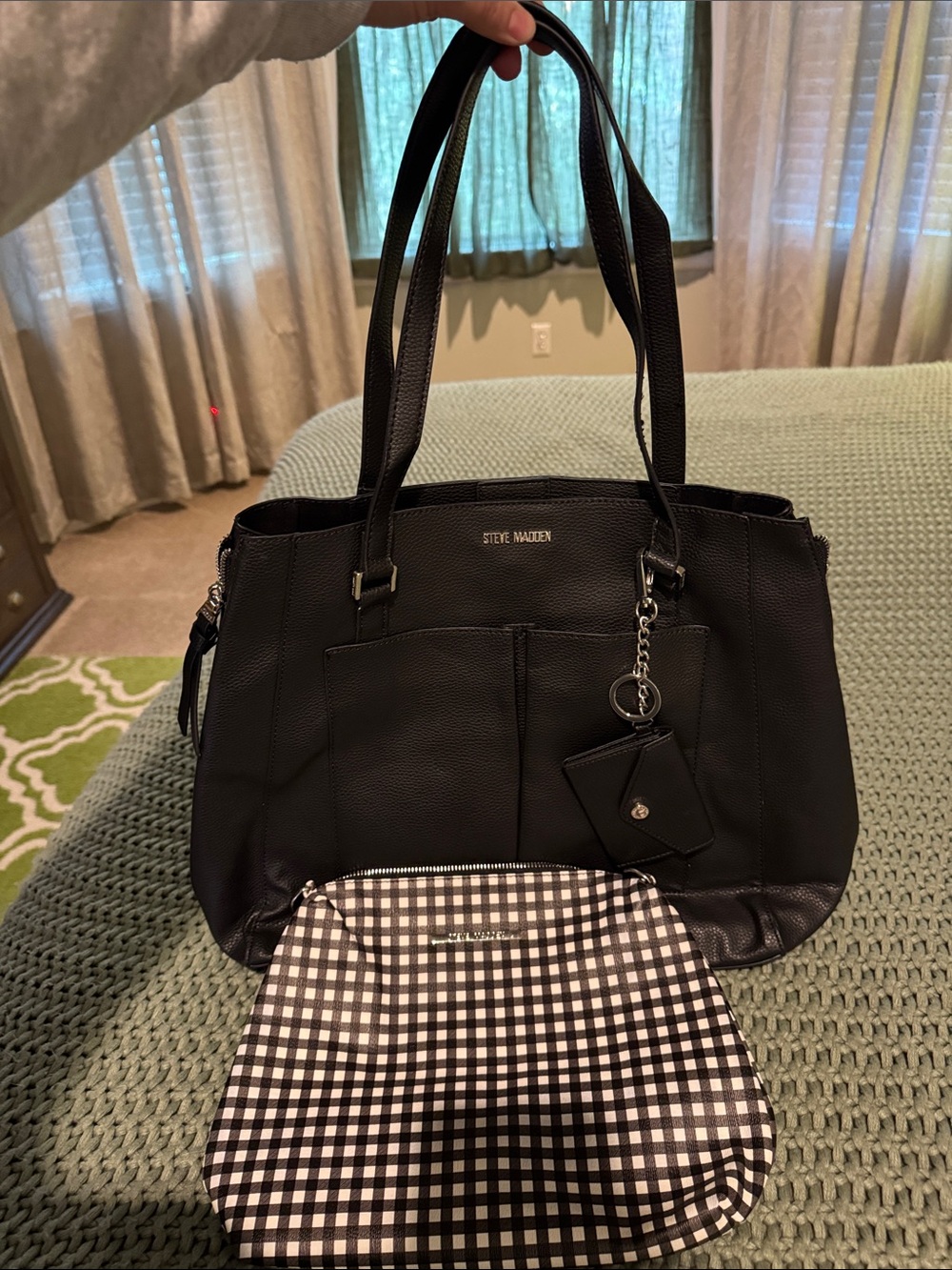 Steve Madden Black Tote with Charm